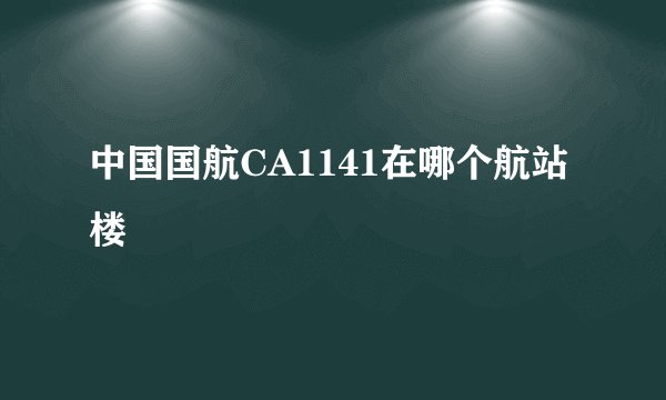 中国国航CA1141在哪个航站楼
