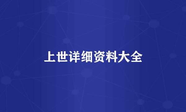 上世详细资料大全