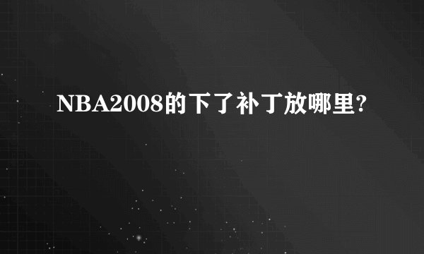 NBA2008的下了补丁放哪里?