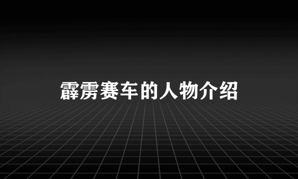 霹雳赛车的人物介绍