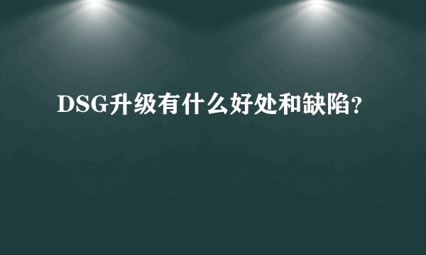 DSG升级有什么好处和缺陷？