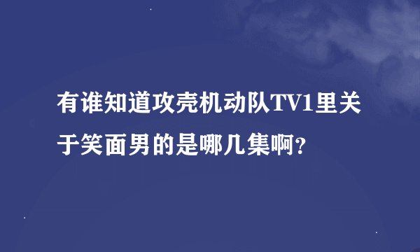 有谁知道攻壳机动队TV1里关于笑面男的是哪几集啊？