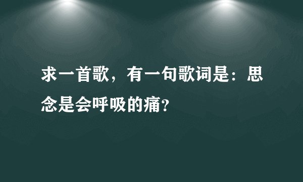 求一首歌，有一句歌词是：思念是会呼吸的痛？