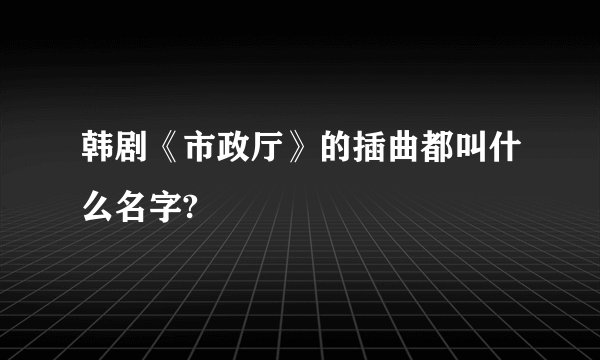 韩剧《市政厅》的插曲都叫什么名字?