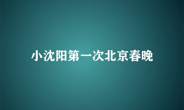 小沈阳第一次北京春晚