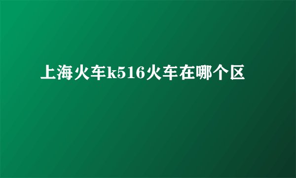 上海火车k516火车在哪个区