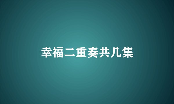 幸福二重奏共几集