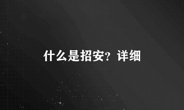 什么是招安？详细