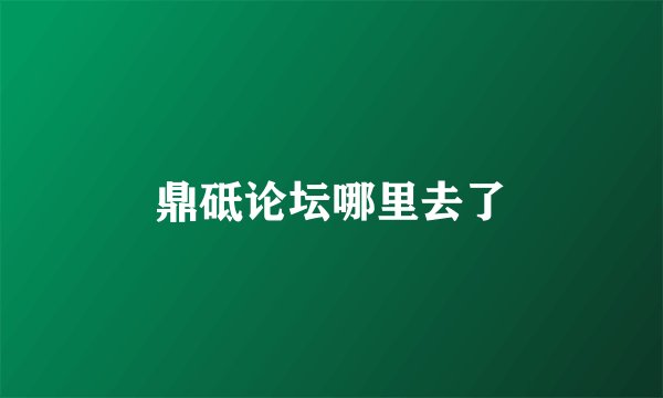 鼎砥论坛哪里去了