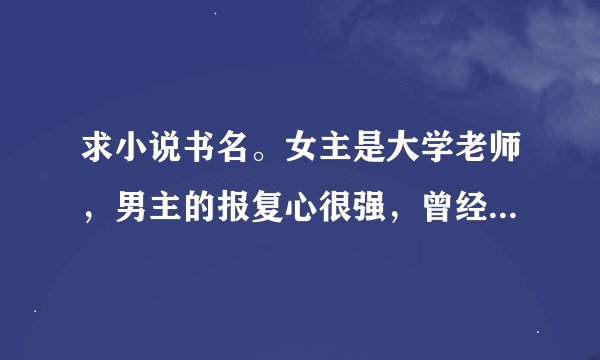 求小说书名。女主是大学老师，男主的报复心很强，曾经女主差点被男主