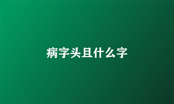 病字头且什么字