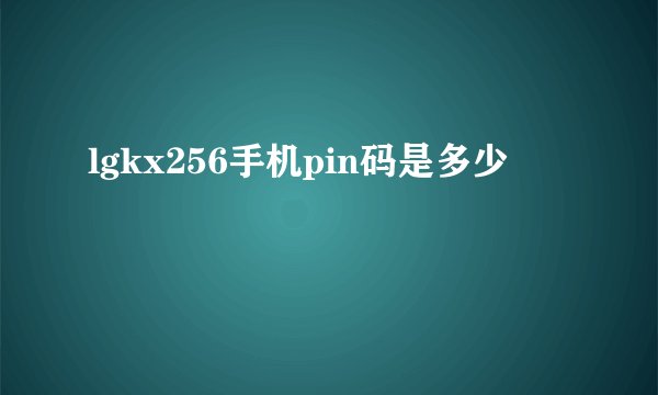 lgkx256手机pin码是多少