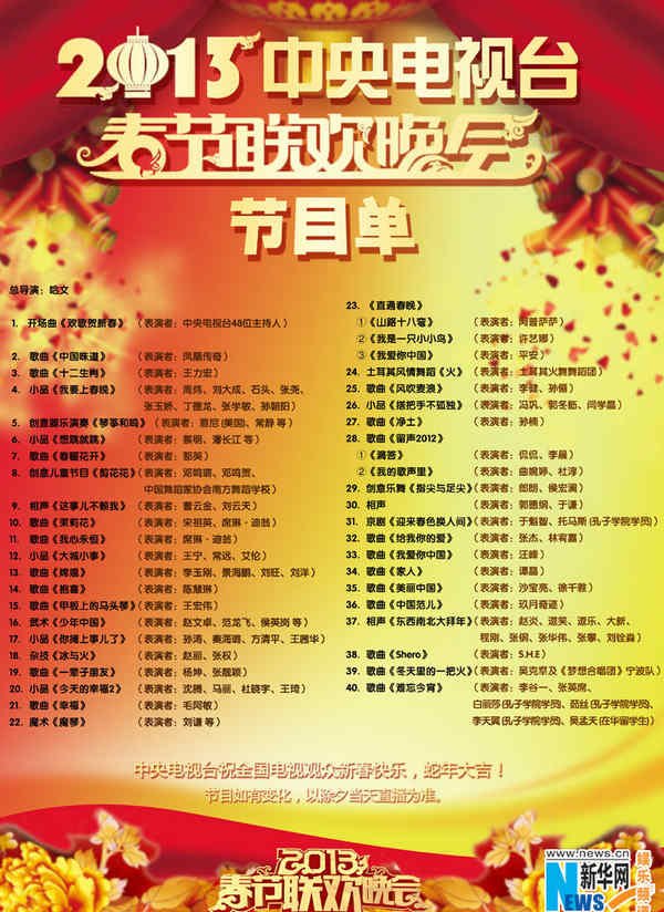2009年中央电视台春节联欢晚会的节目单