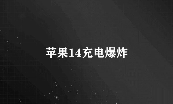 苹果14充电爆炸