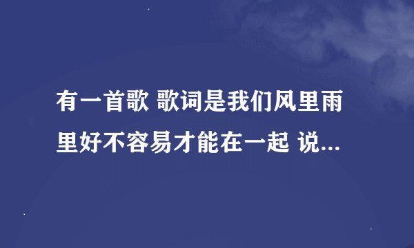 有一首歌 歌词是我们风里雨里好不容易才能在一起 说什么也不能让你在离我而去 这歌叫什么名?