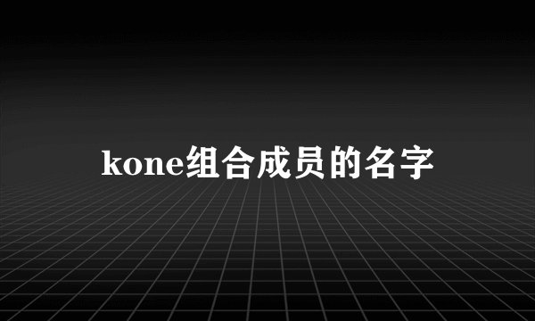 kone组合成员的名字