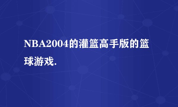 NBA2004的灌篮高手版的篮球游戏.