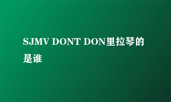 SJMV DONT DON里拉琴的是谁