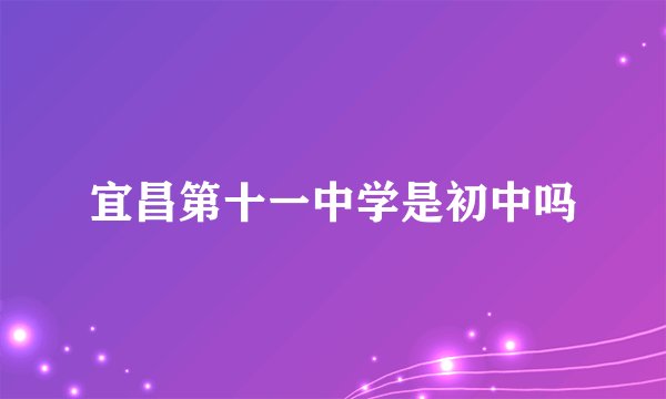 宜昌第十一中学是初中吗