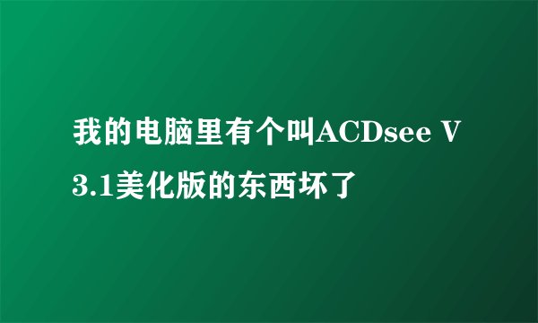我的电脑里有个叫ACDsee V3.1美化版的东西坏了