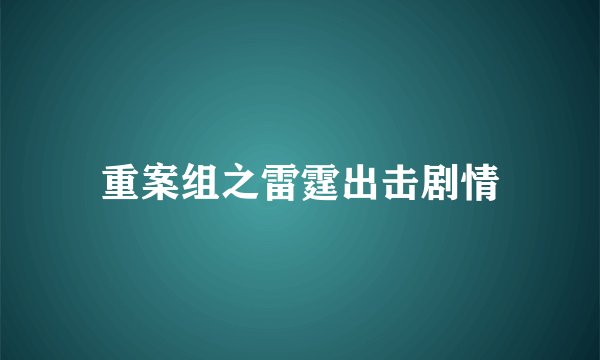 重案组之雷霆出击剧情