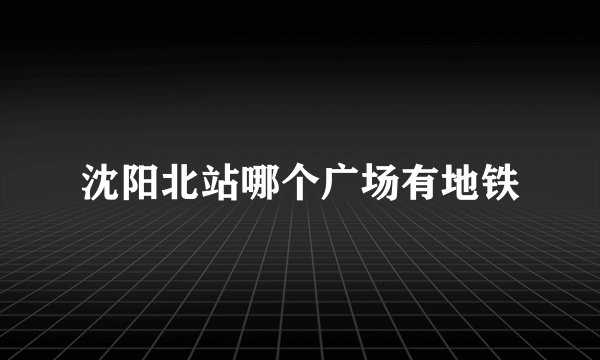 沈阳北站哪个广场有地铁