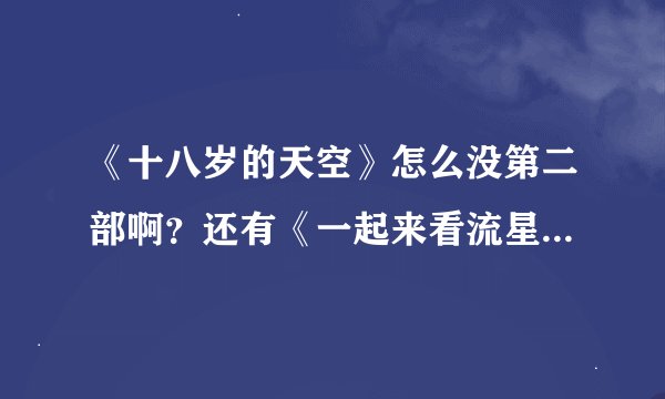 《十八岁的天空》怎么没第二部啊？还有《一起来看流星雨》好期待哦！
