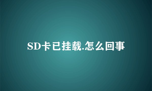 SD卡已挂载.怎么回事
