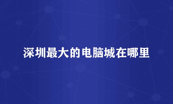 深圳最大的电脑城在哪里