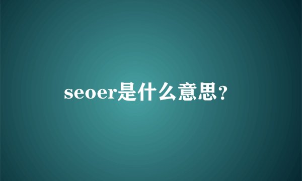 seoer是什么意思？