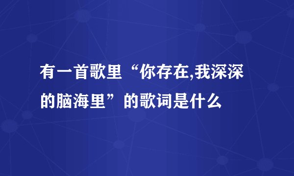 有一首歌里“你存在,我深深的脑海里”的歌词是什么