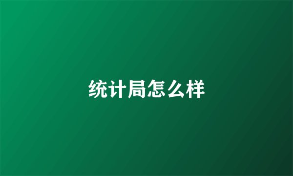 统计局怎么样