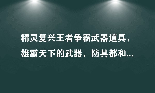 精灵复兴王者争霸武器道具，雄霸天下的武器，防具都和官网的不一样？