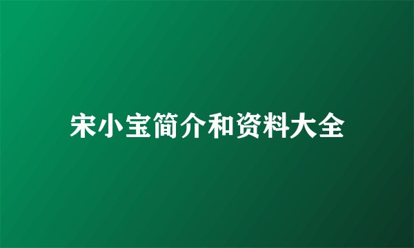 宋小宝简介和资料大全