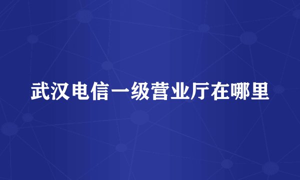 武汉电信一级营业厅在哪里