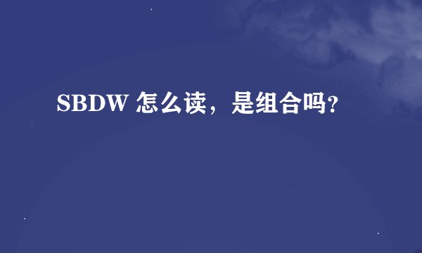 SBDW 怎么读，是组合吗？