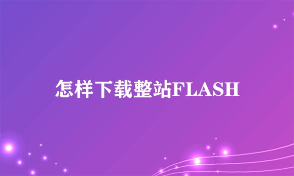 怎样下载整站FLASH