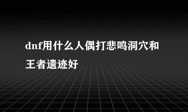 dnf用什么人偶打悲鸣洞穴和王者遗迹好