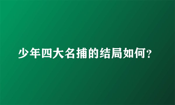 少年四大名捕的结局如何？
