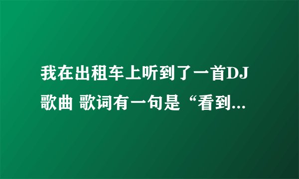 我在出租车上听到了一首DJ歌曲 歌词有一句是“看到的是一道封闭的墙”谁能告诉我这首歌的名字叫什么