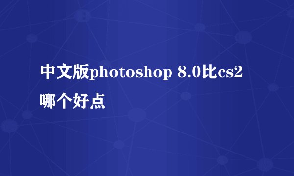 中文版photoshop 8.0比cs2哪个好点