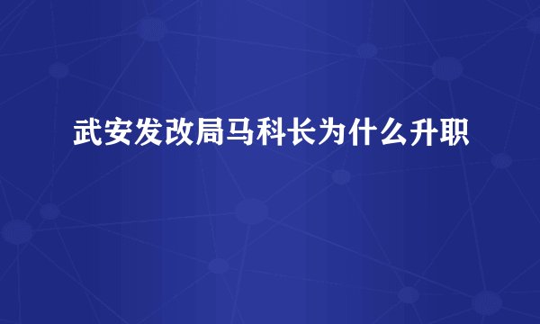 武安发改局马科长为什么升职
