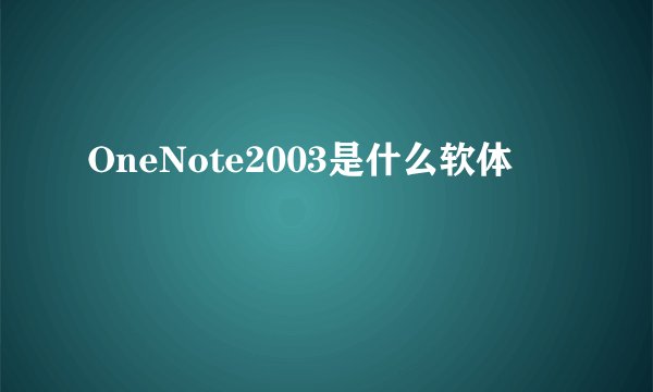 OneNote2003是什么软体