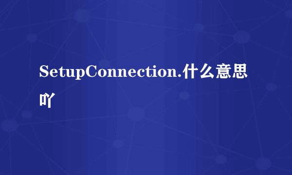 SetupConnection.什么意思吖