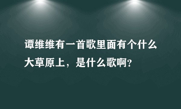 谭维维有一首歌里面有个什么大草原上，是什么歌啊？