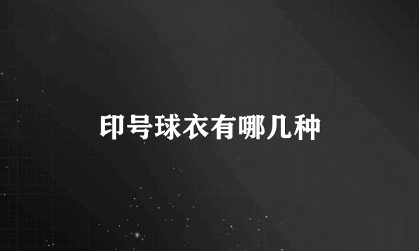 印号球衣有哪几种