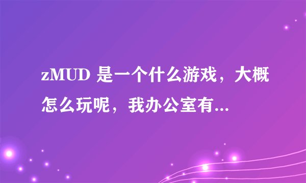 zMUD 是一个什么游戏，大概怎么玩呢，我办公室有一个老师一直在玩这个游戏，我看他敲的都是代码