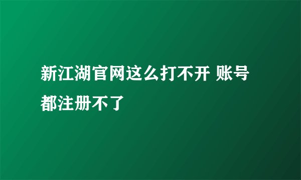 新江湖官网这么打不开 账号都注册不了