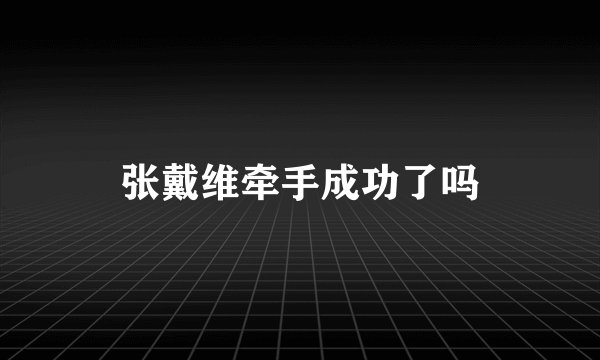 张戴维牵手成功了吗
