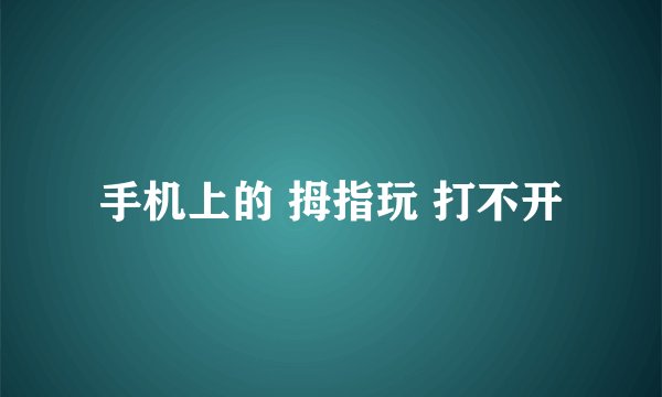 手机上的 拇指玩 打不开